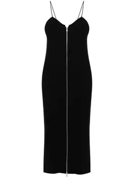 Jil Sander платье миди в рубчик на молнии, черный