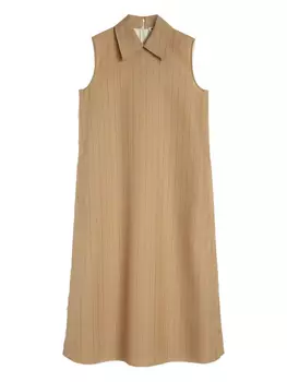 Jil Sander платье миди в тонкую полоску, нейтральный