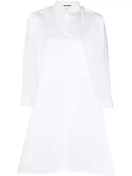 Jil Sander платье-рубашка А-силуэта, белый