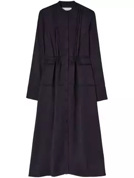 Jil Sander платье-рубашка длины миди с воротником-стойкой, синий
