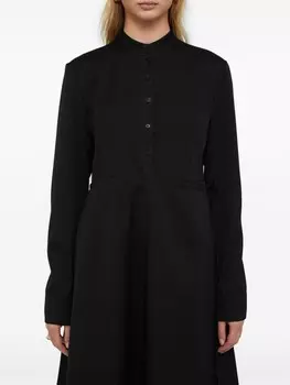 Jil Sander платье-рубашка из вирджинской шерсти, черный