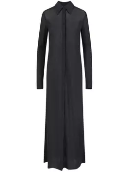 Jil Sander платье-рубашка макси, черный