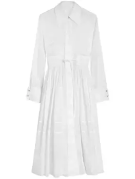 Jil Sander платье-рубашка с вырезом, белый