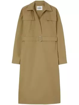 Jil Sander платье с классическим воротником, коричневый