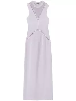 Jil Sander платье с кружевными вставками, фиолетовый