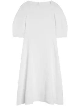 Jil Sander платье с объемными рукавами, белый
