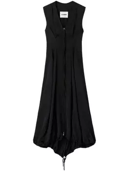 Jil Sander платье со складками, черный