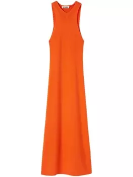 Jil Sander платье в рубчик, оранжевый