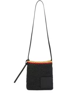 Jil Sander плетеная сумка через плечо, черный