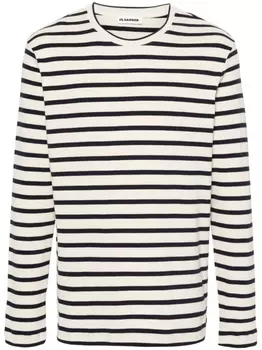 Jil Sander полосатая футболка с длинными рукавами, нейтральный цвет