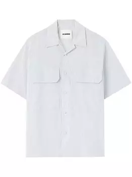 Jil Sander полосатая рубашка с короткими рукавами, белый