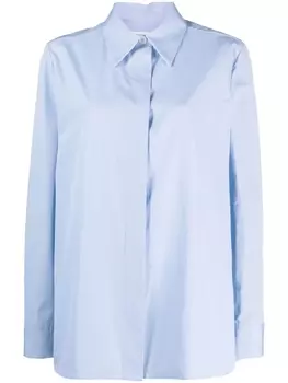 Jil Sander полосатая рубашка с потайной застежкой, синий