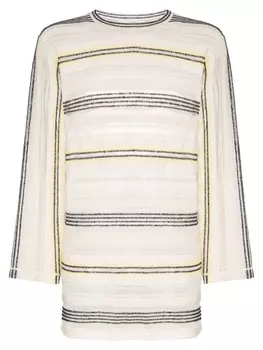 Jil Sander полосатый джемпер, металлик