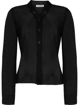 Jil Sander полупрозрачная рубашка, черный