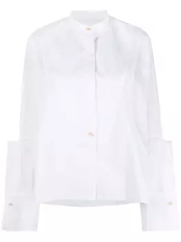 Jil Sander полупрозрачная рубашка со вставками, белый