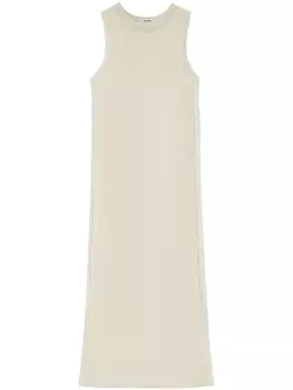 Jil Sander полупрозрачное платье макси, белый