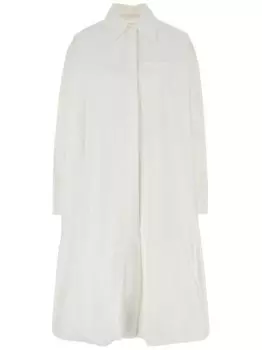 Jil Sander поплин рубашка миди платье, белый