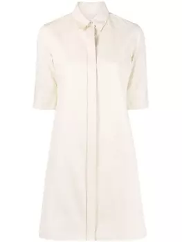 Jil Sander поплиновая рубашка с короткими рукавами, нейтральный цвет