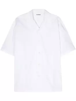 Jil Sander поплиновая рубашка с отложным воротником, белый