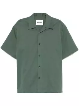 Jil Sander поплиновая рубашка, зеленый