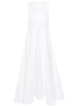 Jil Sander поплиновое платье макси, белый