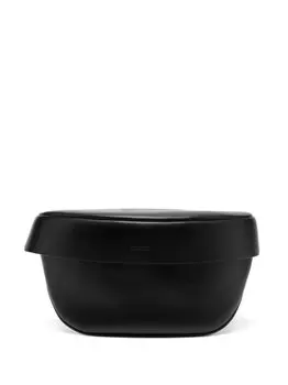 Поясная сумка Jil Sander кожаная с тисненым логотипом, черный