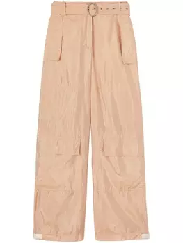 Jil Sander прямые брюки с поясом, розовый