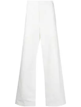 Jil Sander прямые брюки с завышенной талией, белый