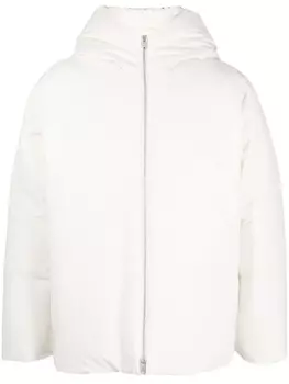 Jil Sander пуховик с капюшоном, нейтральный цвет