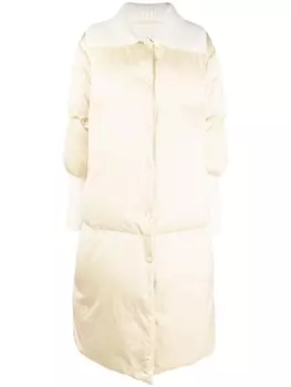 Jil Sander пуховик с контрастными вставками, нейтральный цвет