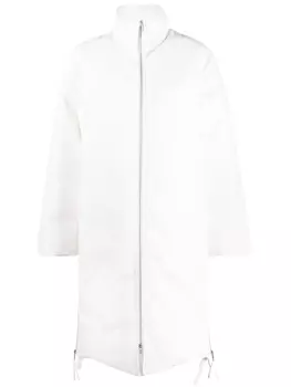 Jil Sander пуховик с высоким воротником, белый