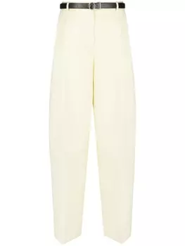 Jil Sander расклешенные брюки с завышенной талией, желтый