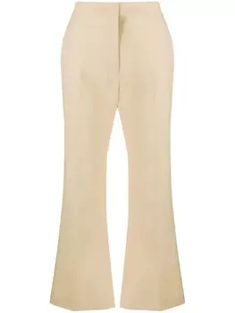 Jil Sander расклешенные брюки с завышенной талией, нейтральный цвет