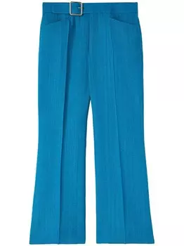 Jil Sander расклешенные брюки с завышенной талией, синий