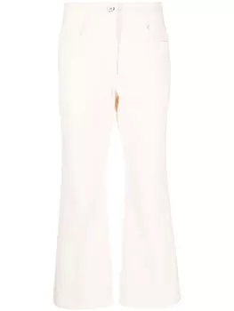 Jil Sander расклешенные брюки со складками, нейтральный цвет