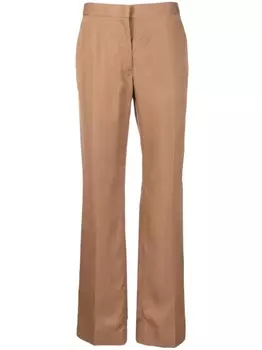 Jil Sander расклешенные брюки строгого кроя, коричневый