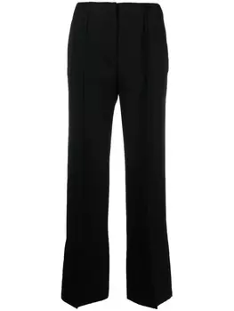 Jil Sander расклешенные шерстяные брюки, черный