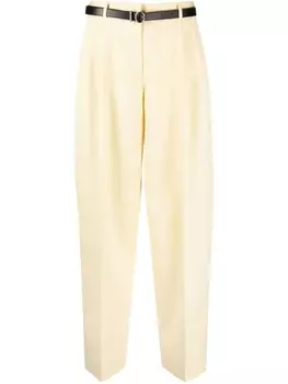 Jil Sander regular butter wool trousers, желтый
