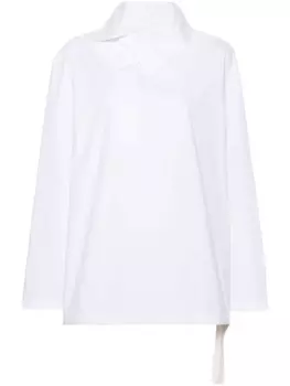 Jil Sander рубашка асимметричного кроя, белый