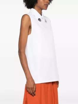 Jil Sander рубашка без рукавов со съемными застежками, белый