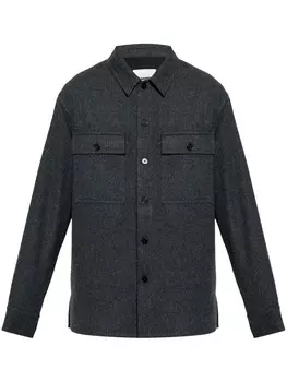 Jil Sander рубашка из натуральной шерсти, серый