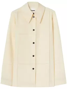 Jil Sander рубашка из необработанной шерсти, нейтральный цвет