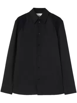 Jil Sander рубашка из вирджинской шерсти, черный