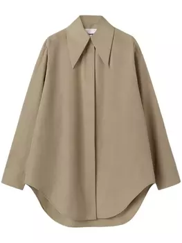 Jil Sander рубашка оверсайз с широким воротником, нейтральный цвет