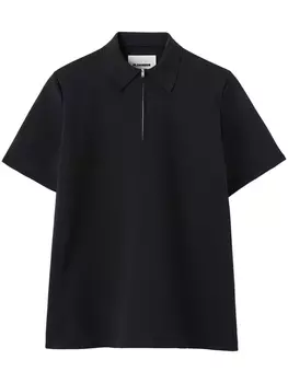Jil Sander рубашка поло на молнии, черный