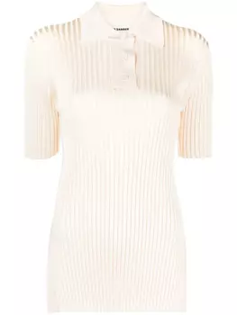 Jil Sander рубашка поло в рубчик, нейтральный