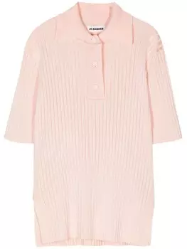 Jil Sander рубашка поло в рубчик, розовый