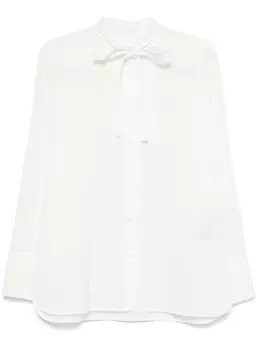 Jil Sander рубашка с бантом, белый