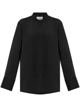 Jil Sander рубашка с бантом на воротнике, черный