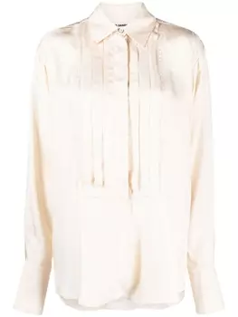 Jil Sander рубашка с длинными рукавами и складками, нейтральный цвет
